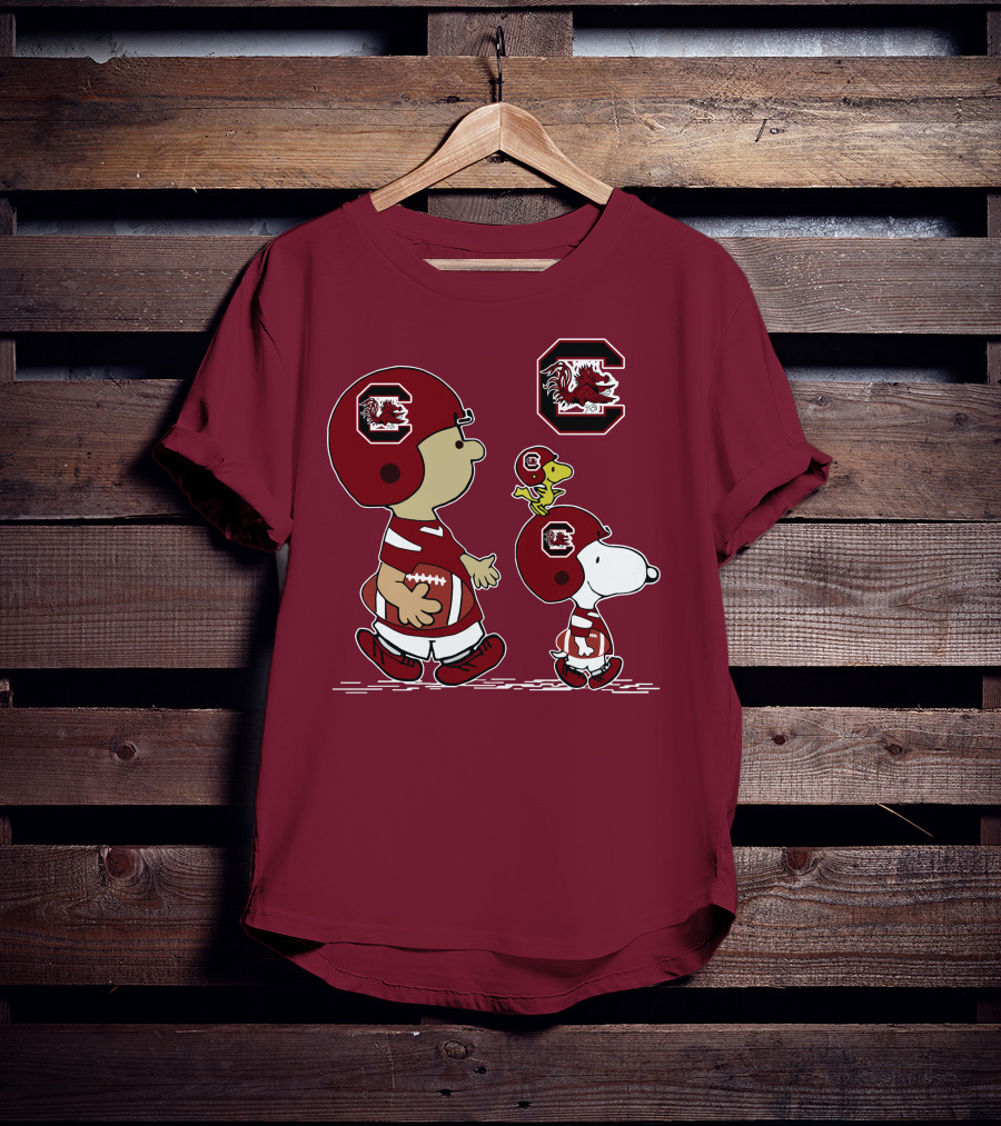 South Carolina Gamecocks Snoopy Football Peanuts Characters T-Shirt