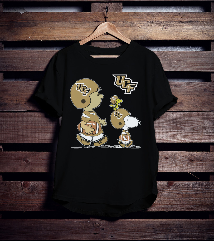 Ucf Peanuts Characters Snoopy Charlie Brown Woodstock Football T-Shirt