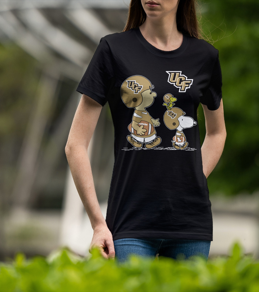 Ucf Peanuts Characters Snoopy Charlie Brown Woodstock Football T-Shirt