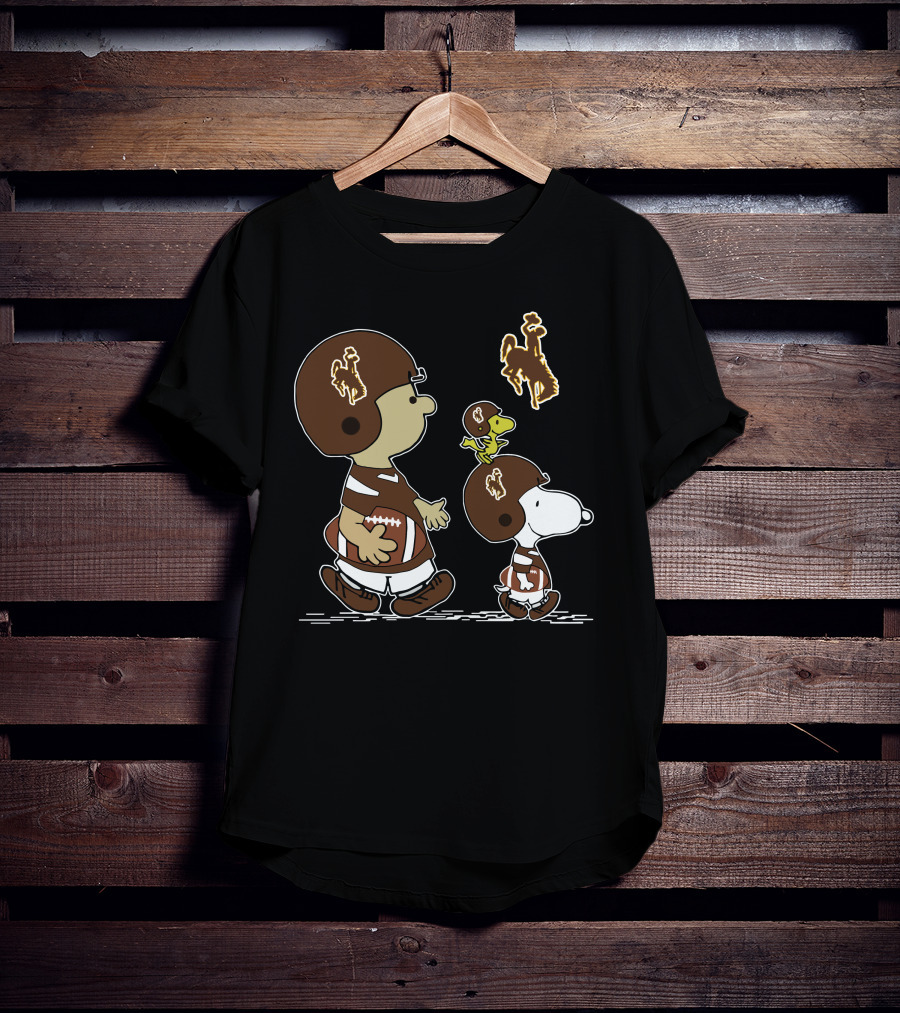 Wyoming Cowboys Peanuts Football Parody With Snoopy And Friends T-Shirt