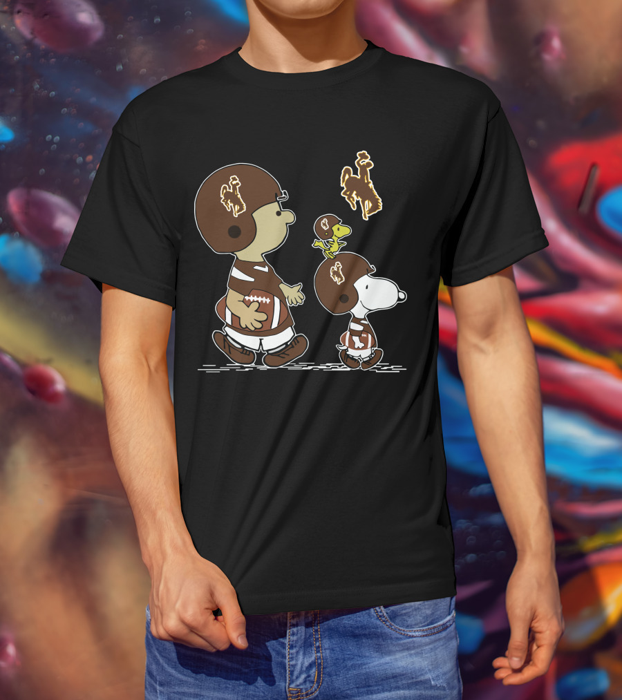 Wyoming Cowboys Peanuts Football Parody With Snoopy And Friends T-Shirt