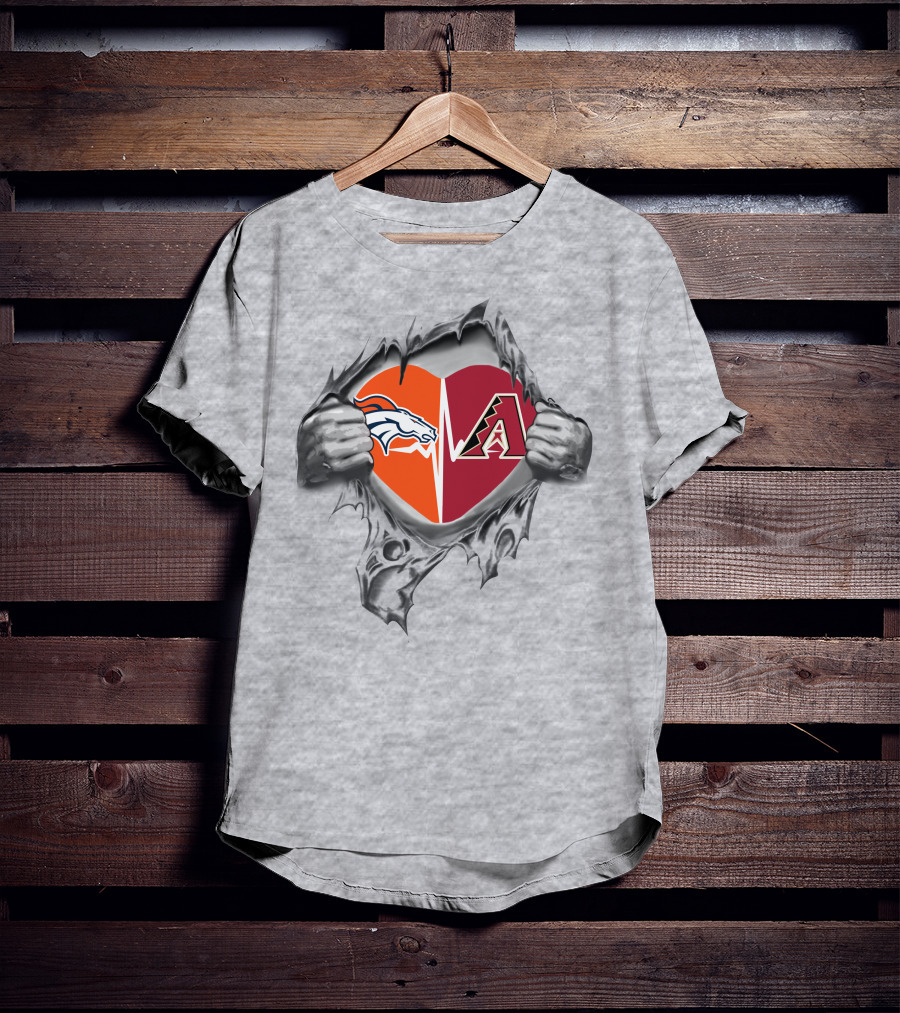 Broncos Diamondbacks Heartbeat Passion Broncos In My Heart T-Shirt