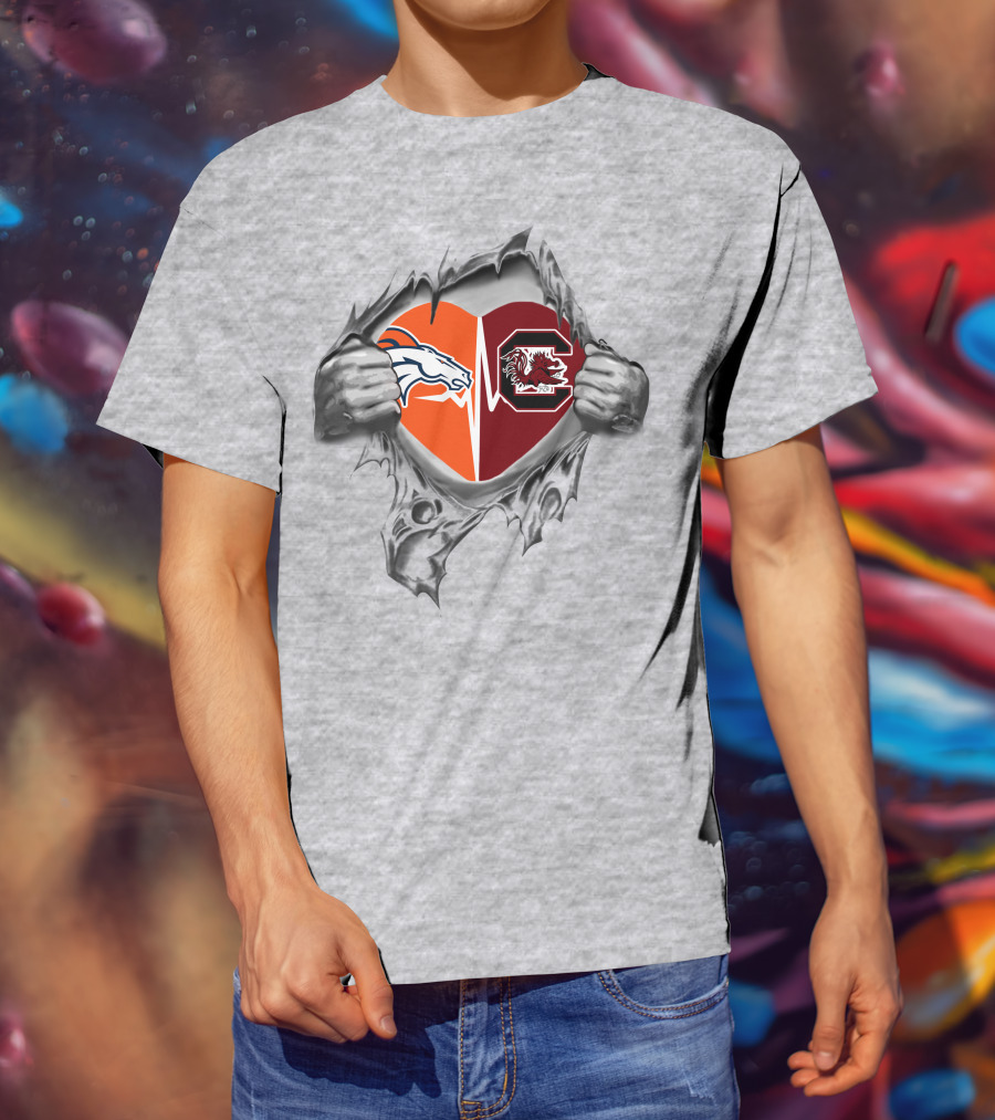 Broncos Gamecocks Heartbeat Inside Me T-Shirt
