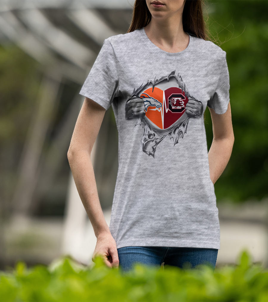 Broncos Gamecocks Heartbeat Inside Me T-Shirt