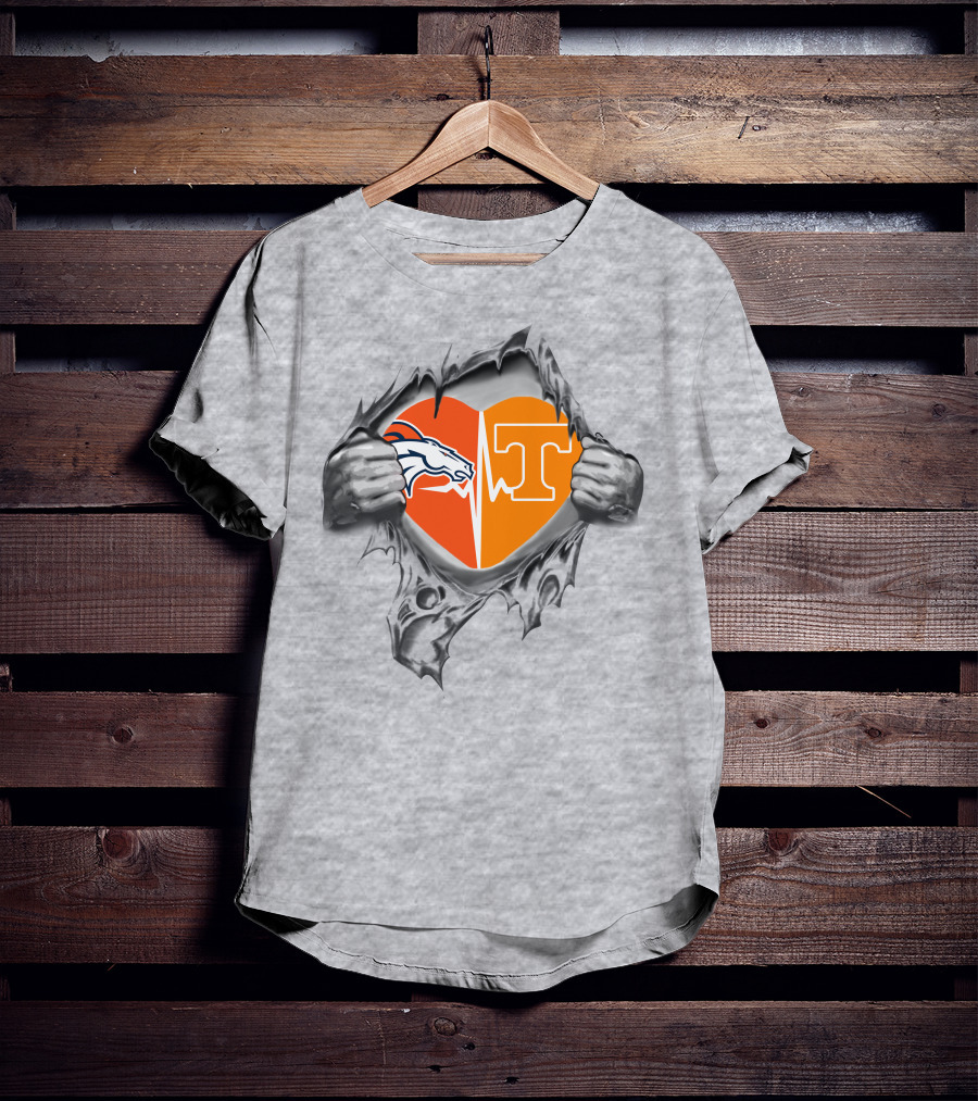 Broncos Tennessee Heartbeat Dual Loyalty T-Shirt