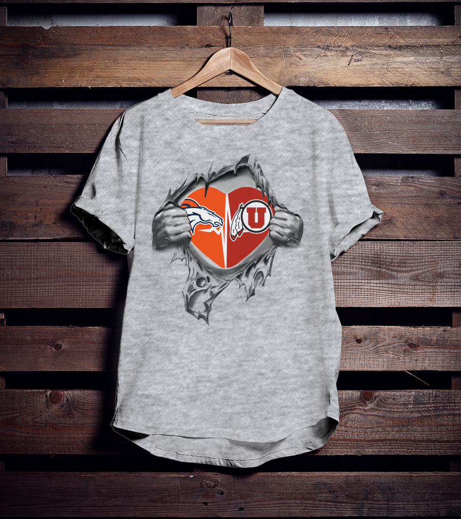 Broncos Utah Heartbeat Rip Claw T-Shirt