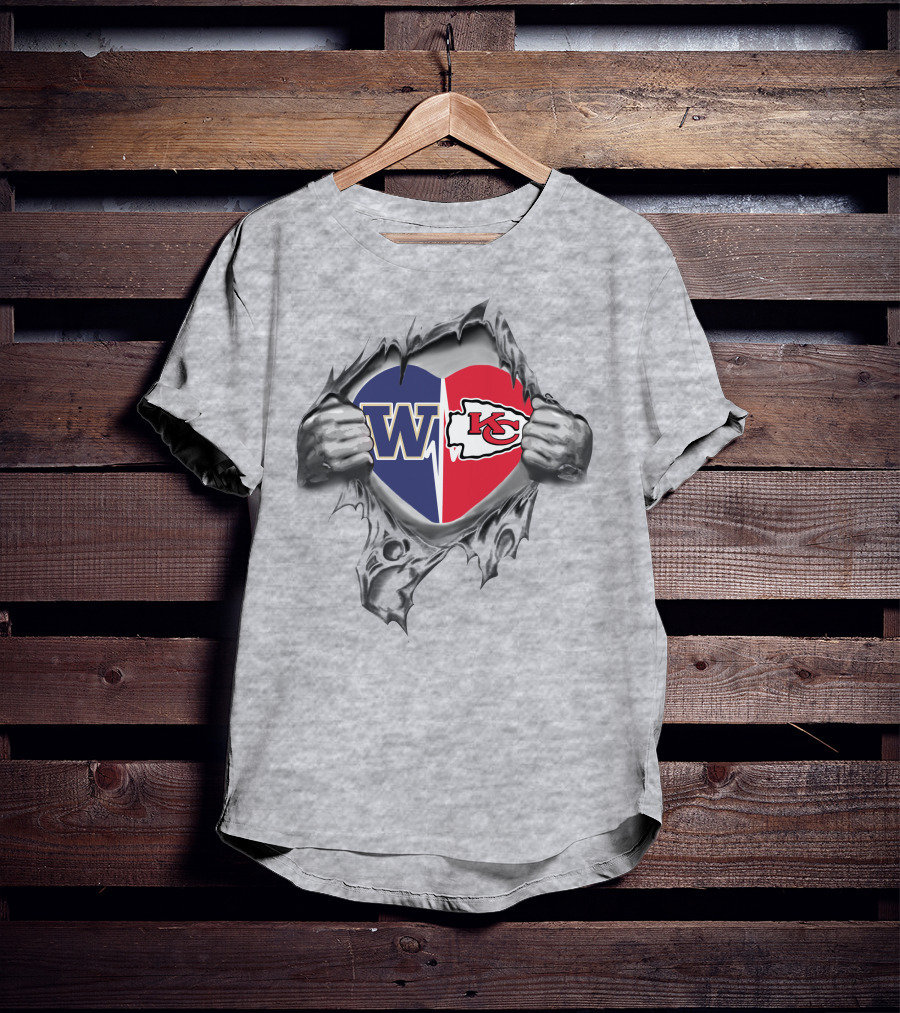 Chiefs KC W Huskies Heart T-Shirt