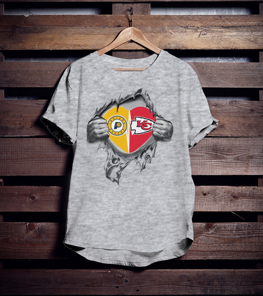 Chiefs Pacers Heart Indiana Kansas City T-Shirt