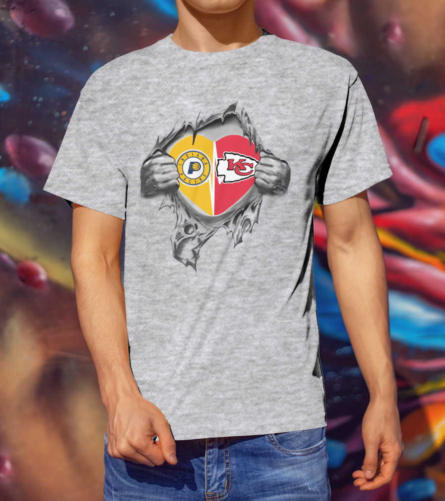 Chiefs Pacers Heart Indiana Kansas City T-Shirt