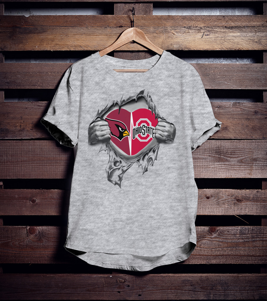 Cardinals Ohio State Heart Logo Mashup T-Shirt
