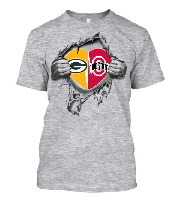Packers Ohio State Heart Logo Fusion T-Shirt