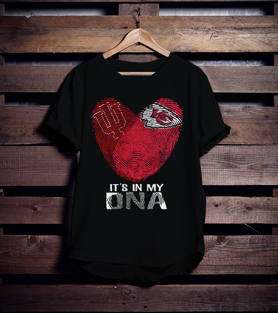 Indiana Hoosiers Chiefs Fingerprint Heart It's In My DNA T-Shirt