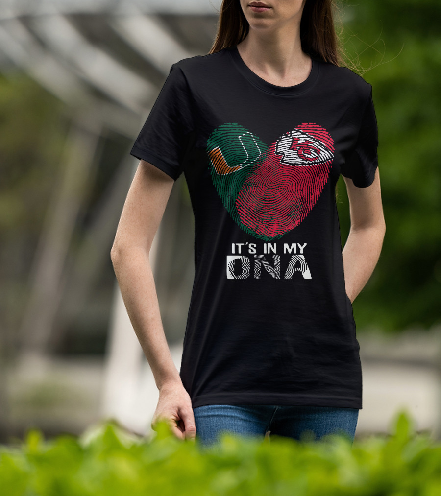 Miami Hurricanes Chiefs It's In My DNA Fingerprint T-Shirt