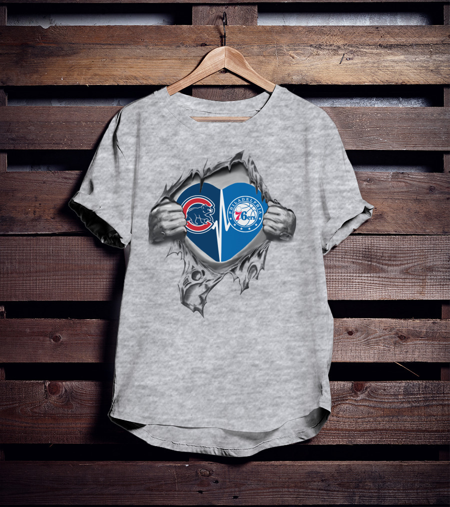 Cubs Philadelphia 76ers Heartfelt Passion T-Shirt