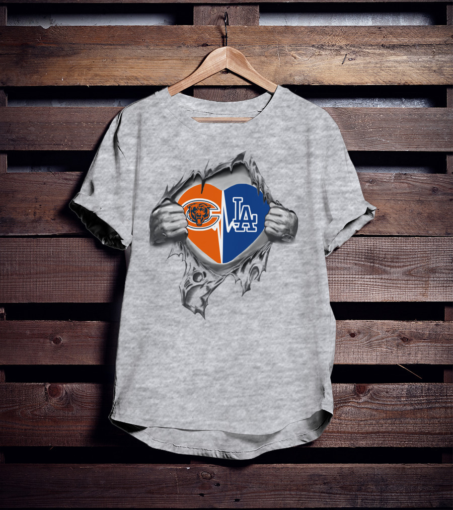 Bears Dodgers Heart T-Shirt
