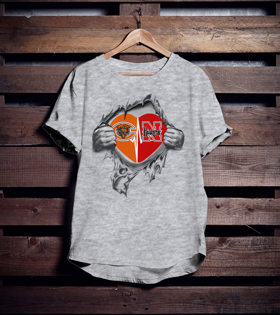 Bears Huskers Heart T-Shirt