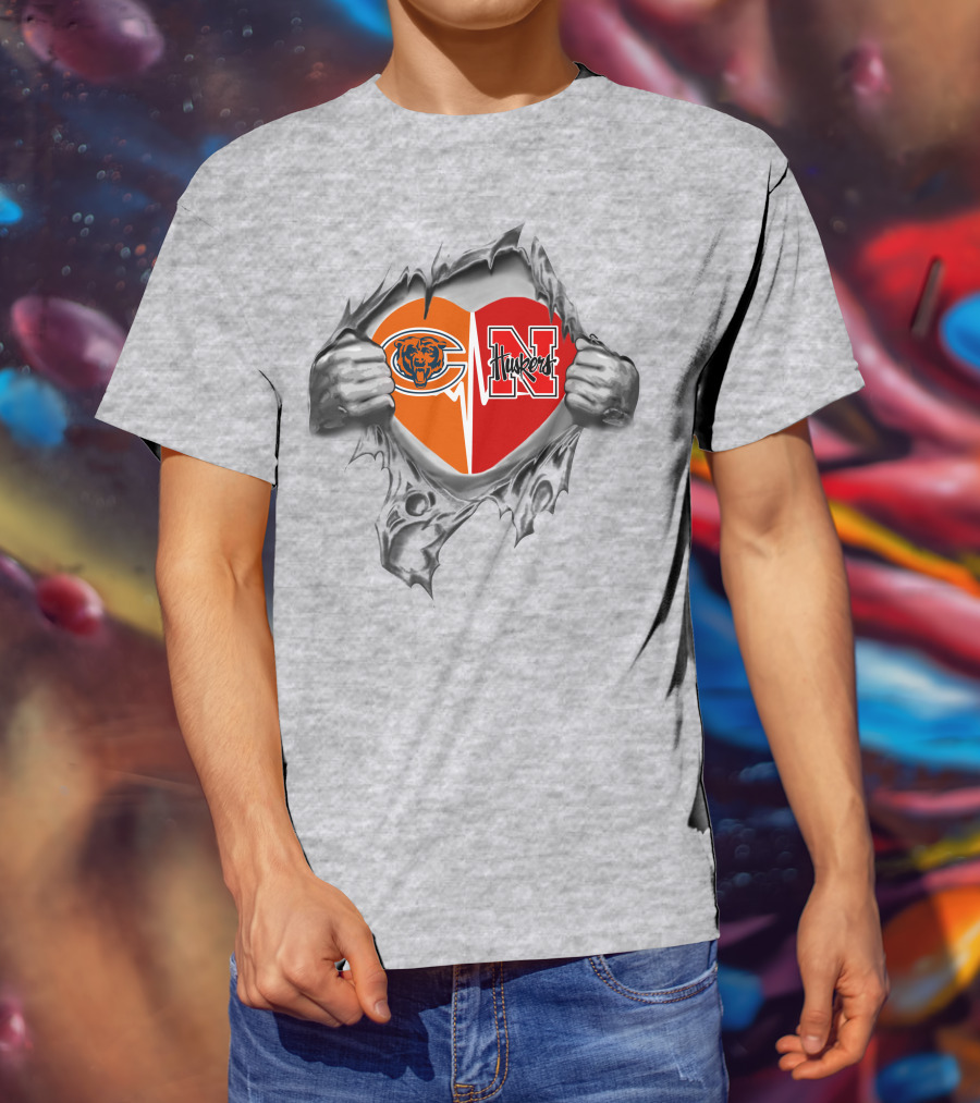 Bears Huskers Heart T-Shirt