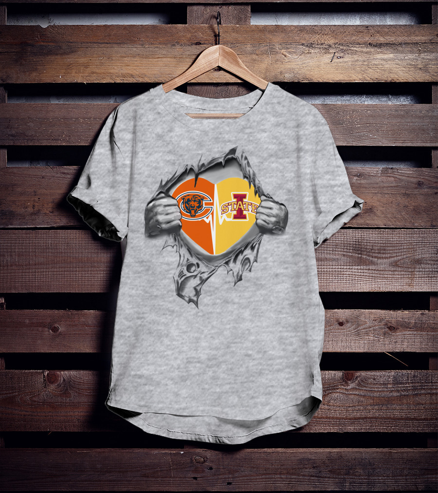 Bears Iowa State Heart Rip T-Shirt