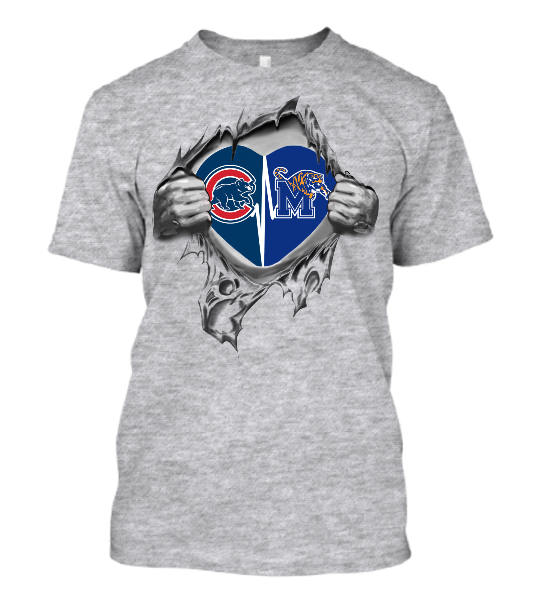 Cubs Memphis Tigers Heart T-Shirt