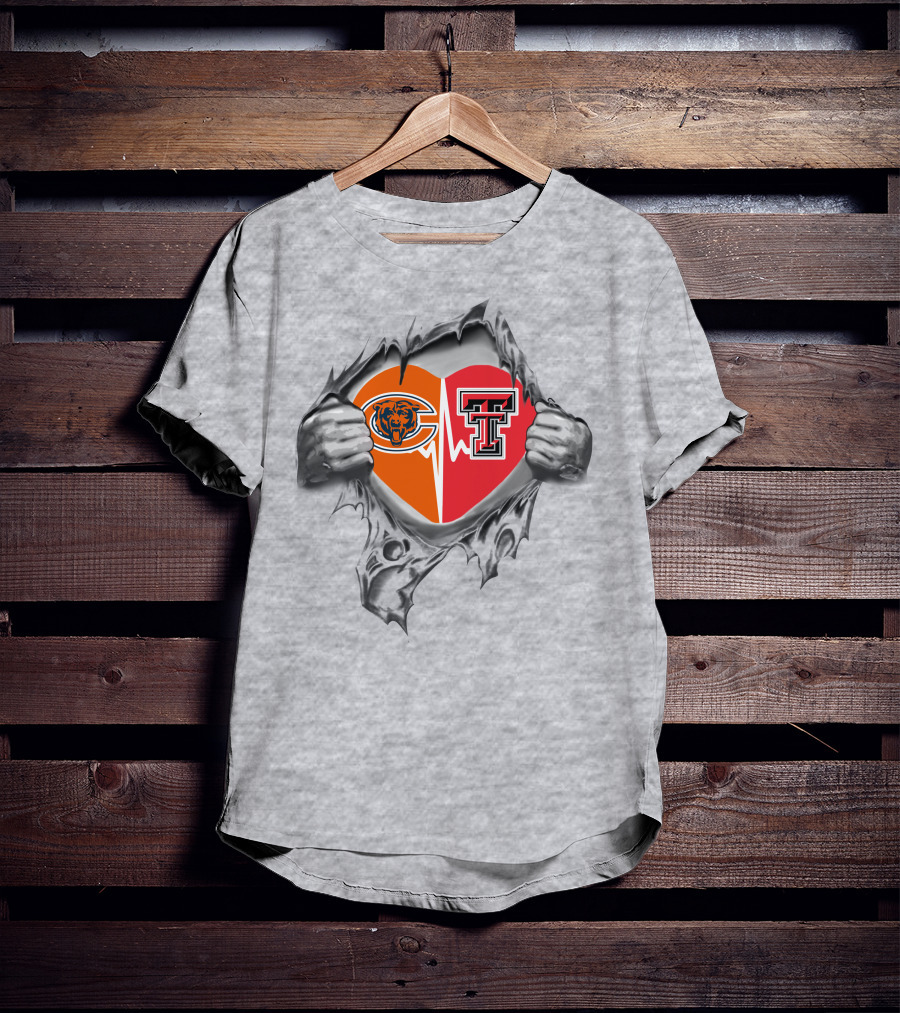 Bears Heartbeat Texas Tech Inside My Heart T-Shirt
