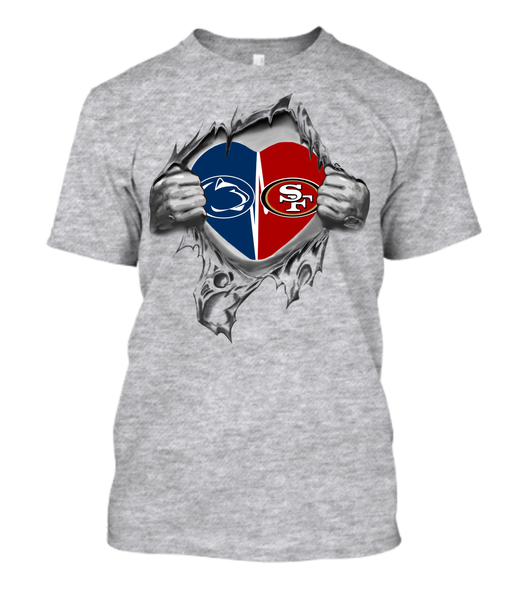 49ers San Francisco Heart Penn State Nittany Lions Logos T-Shirt
