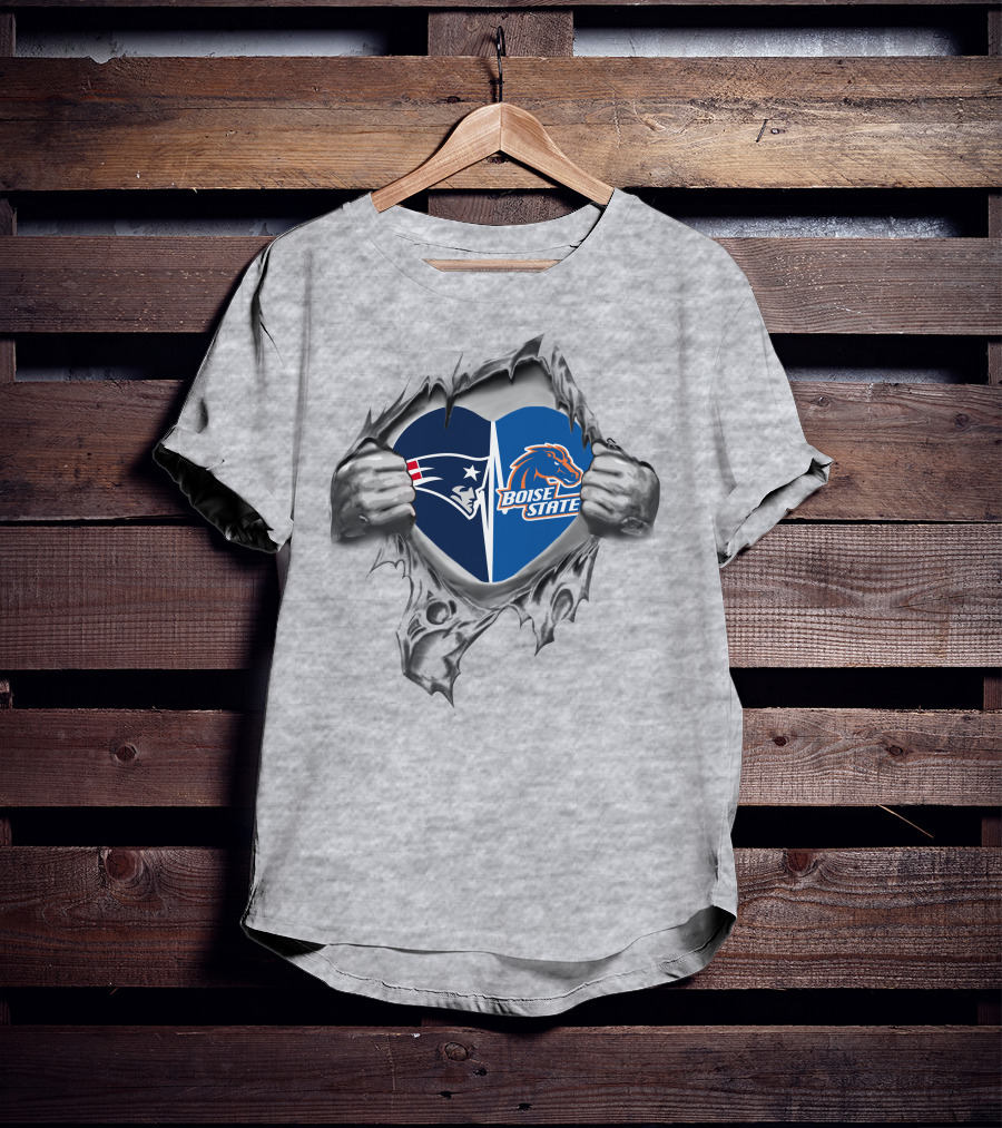 Patriots Boise State Heart Split T-Shirt