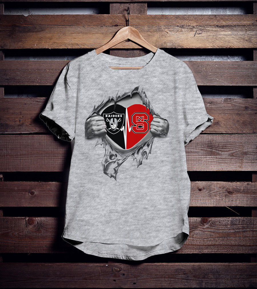 Raiders Nc State Heart Shield T-Shirt