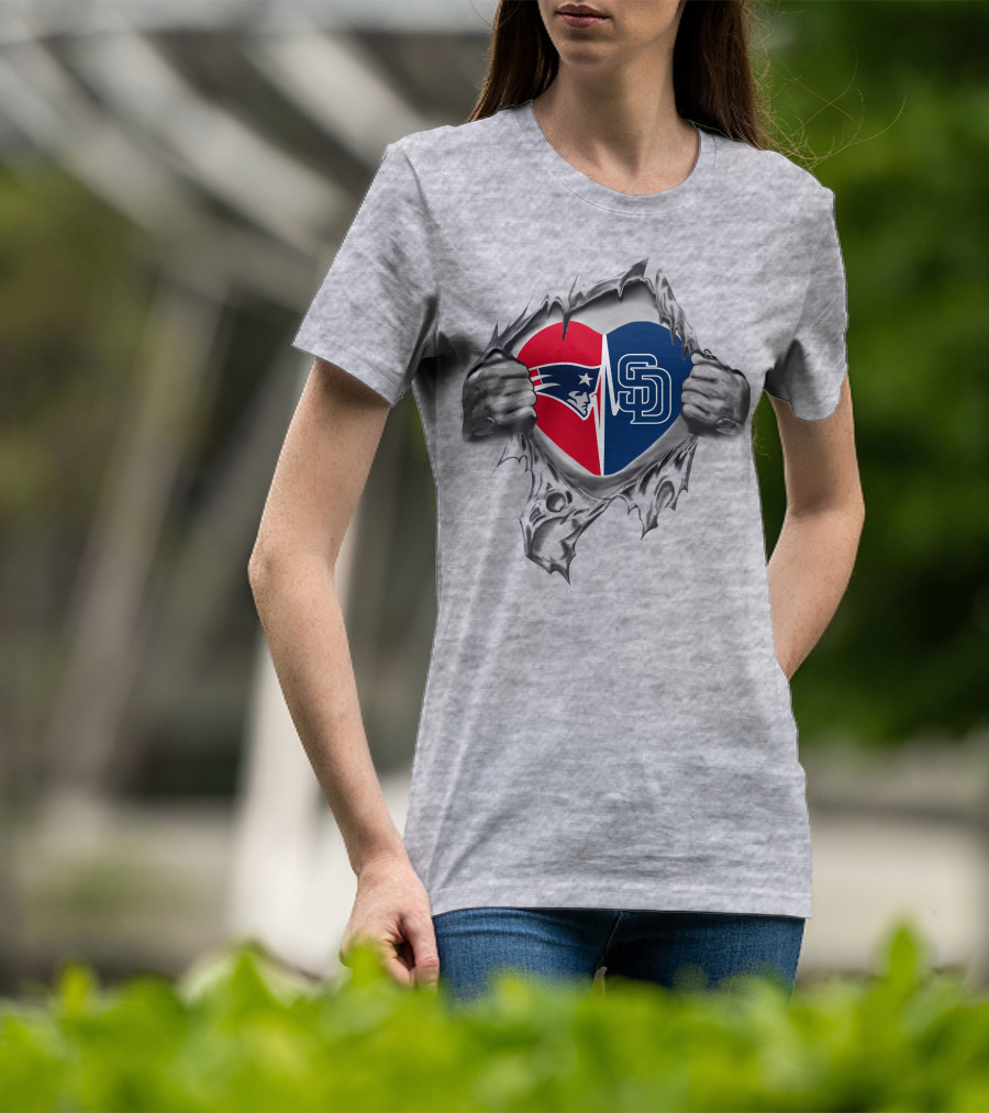 Patriots Padres Heart Logo T-Shirt