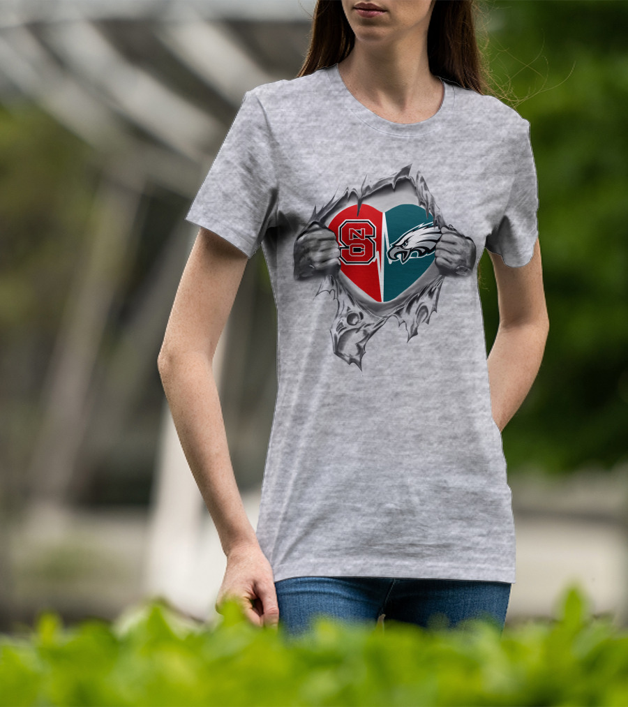 Eagles NC State Heart Split T-Shirt
