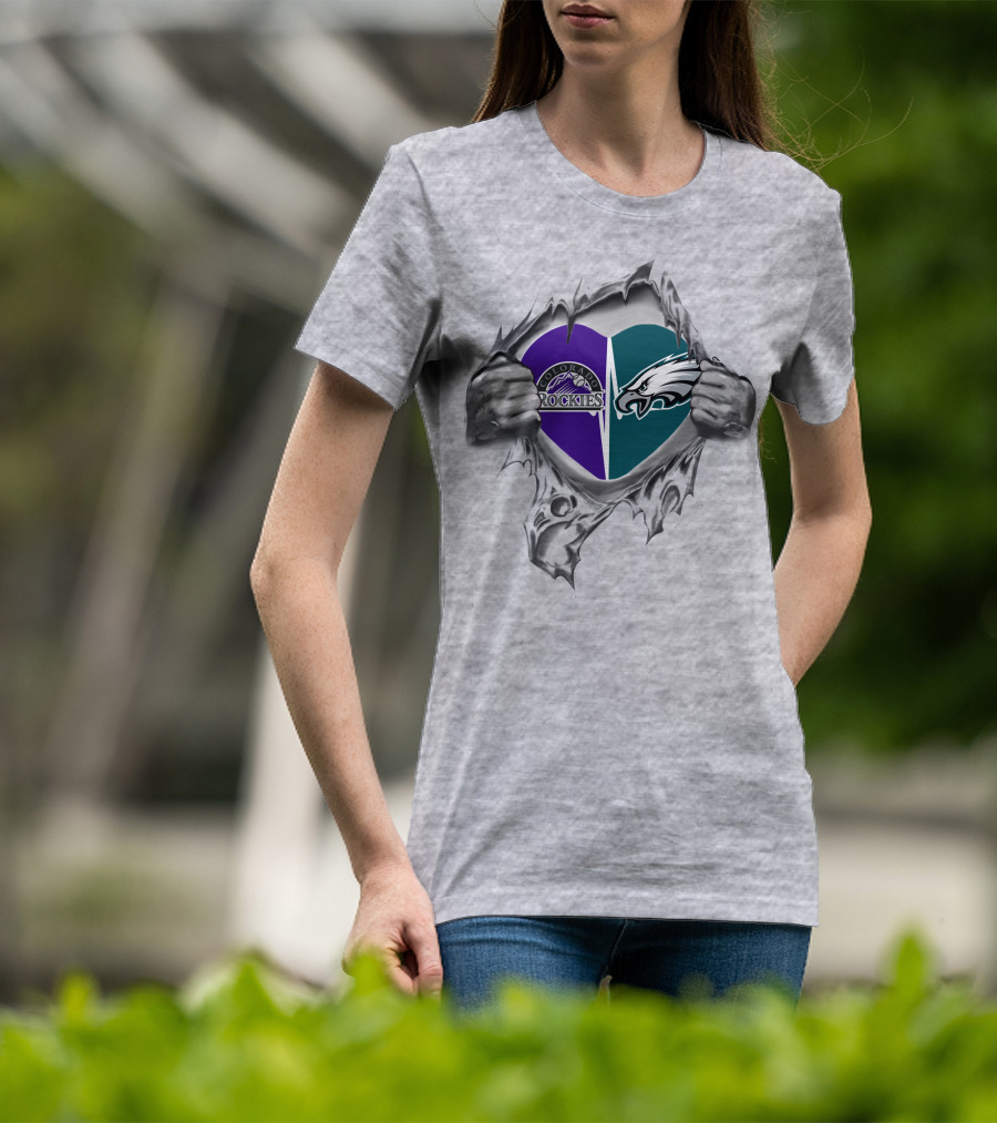 Colorado Rockies Philadelphia Eagles It's In My Heart T-Shirt