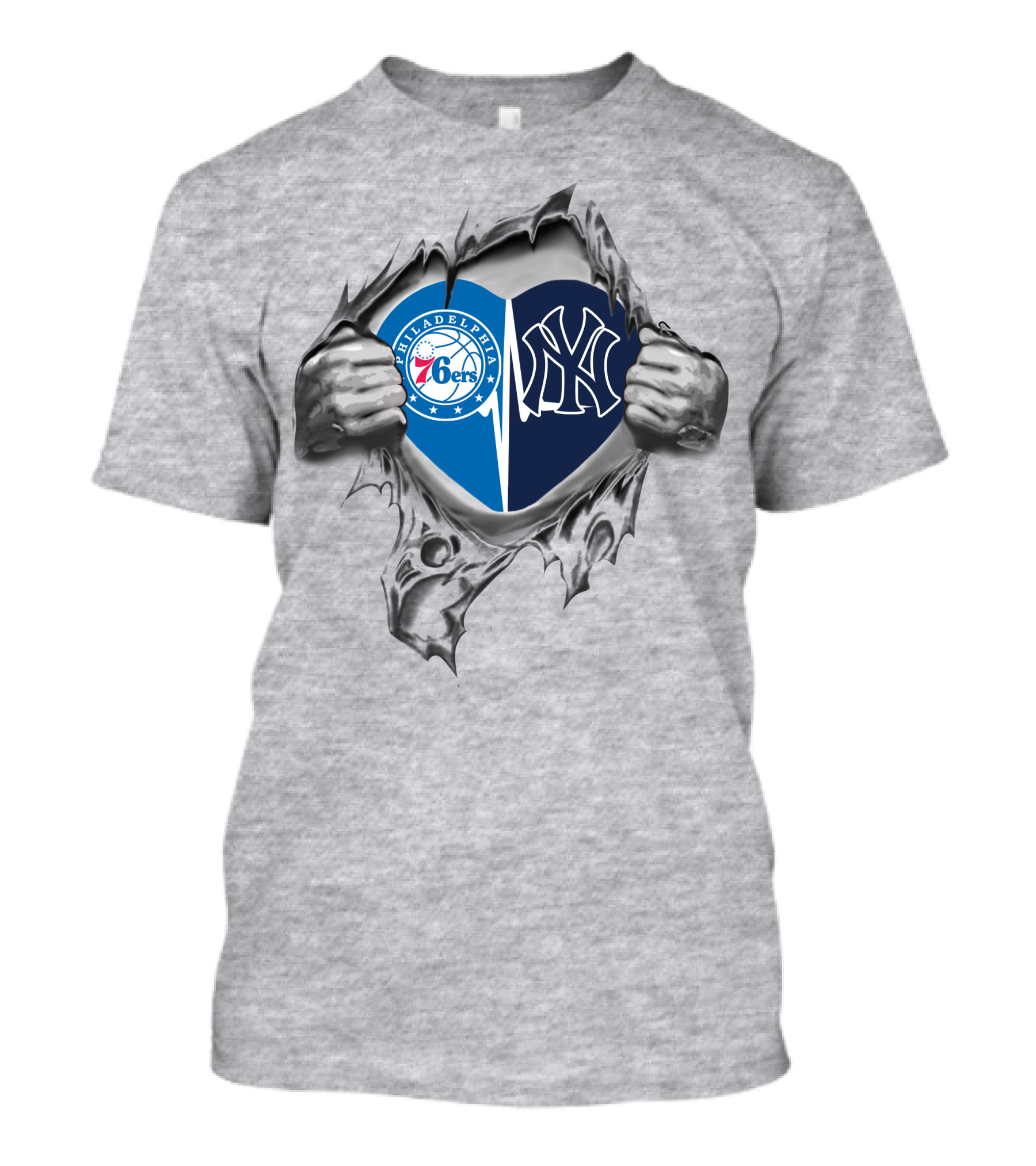 Yankees 76ers Heart Of Philadelphia And New York Passion T-Shirt