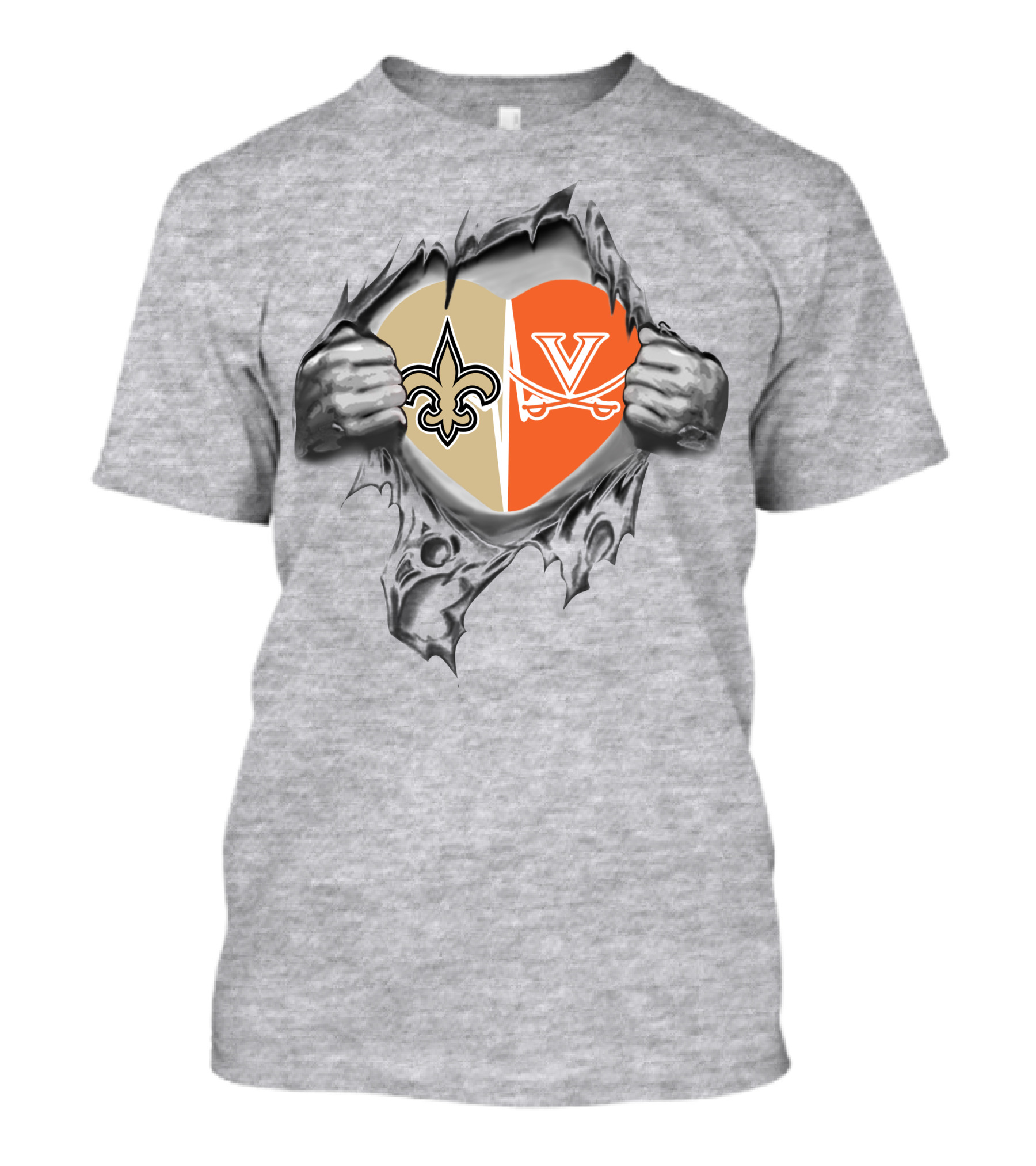 Saints Cavaliers Heart Fleur-De-Lis Cavalier T-Shirt