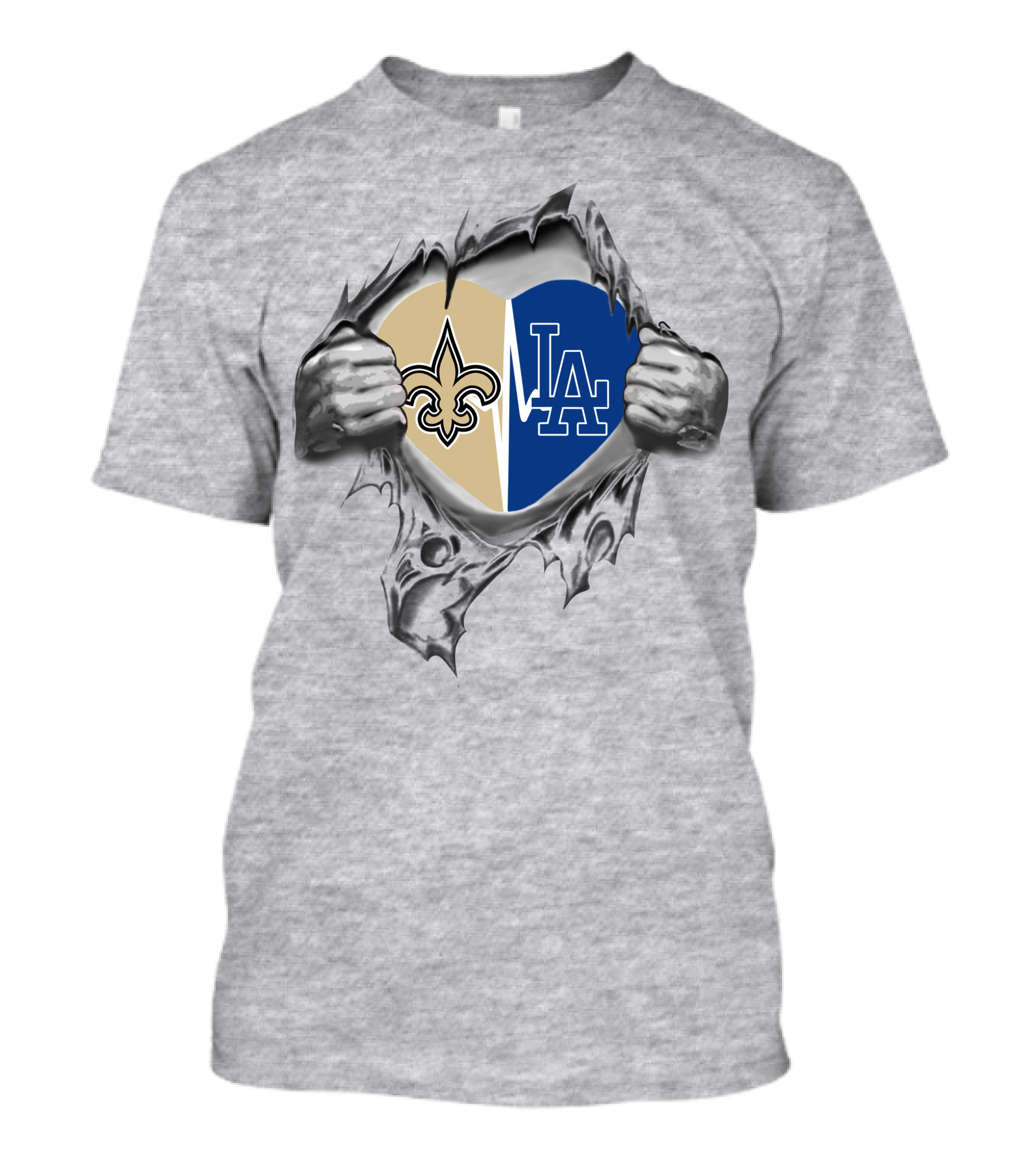 Saints Dodgers Heartbeat Passion Logo Unity T-Shirt