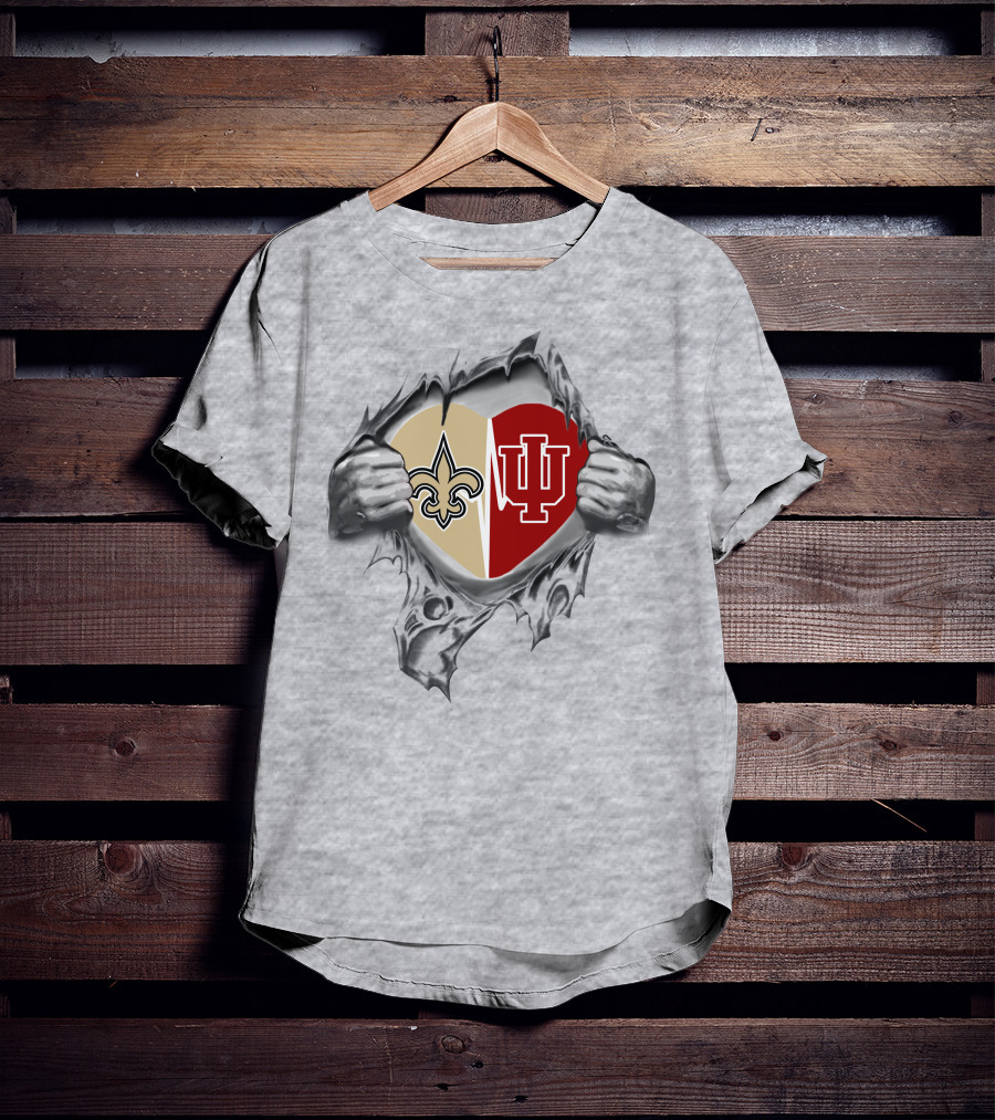 Saints Hoosiers Heart Logo Collaboration T-Shirt