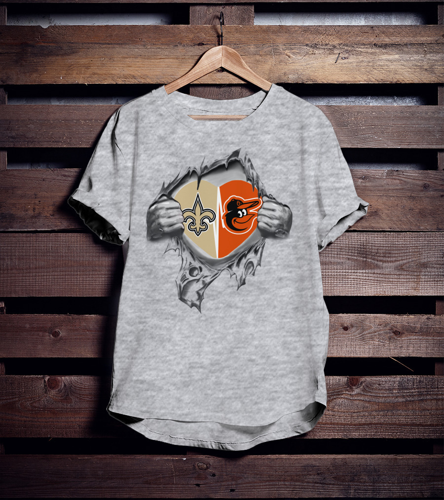Saints Orioles Heart Symbol T-Shirt