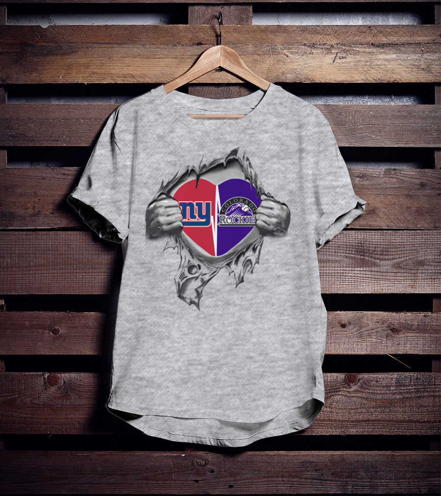 Giants Rockies Heart New York Yankees Colorado Passion T-Shirt