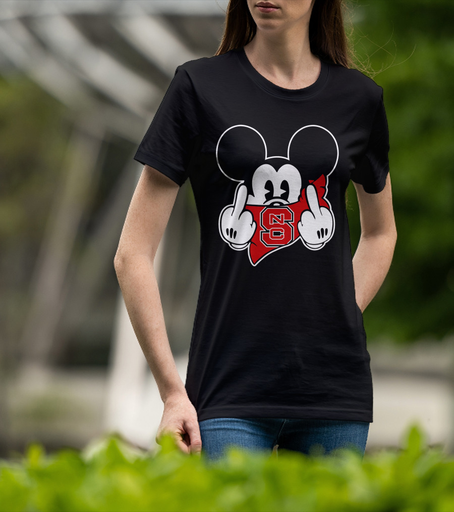 NC State Wolfpack Mickey Mouse Gesture T-Shirt