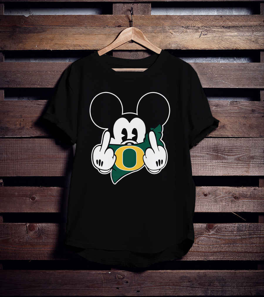 Oregon Ducks Mickey Middle Finger T-Shirt