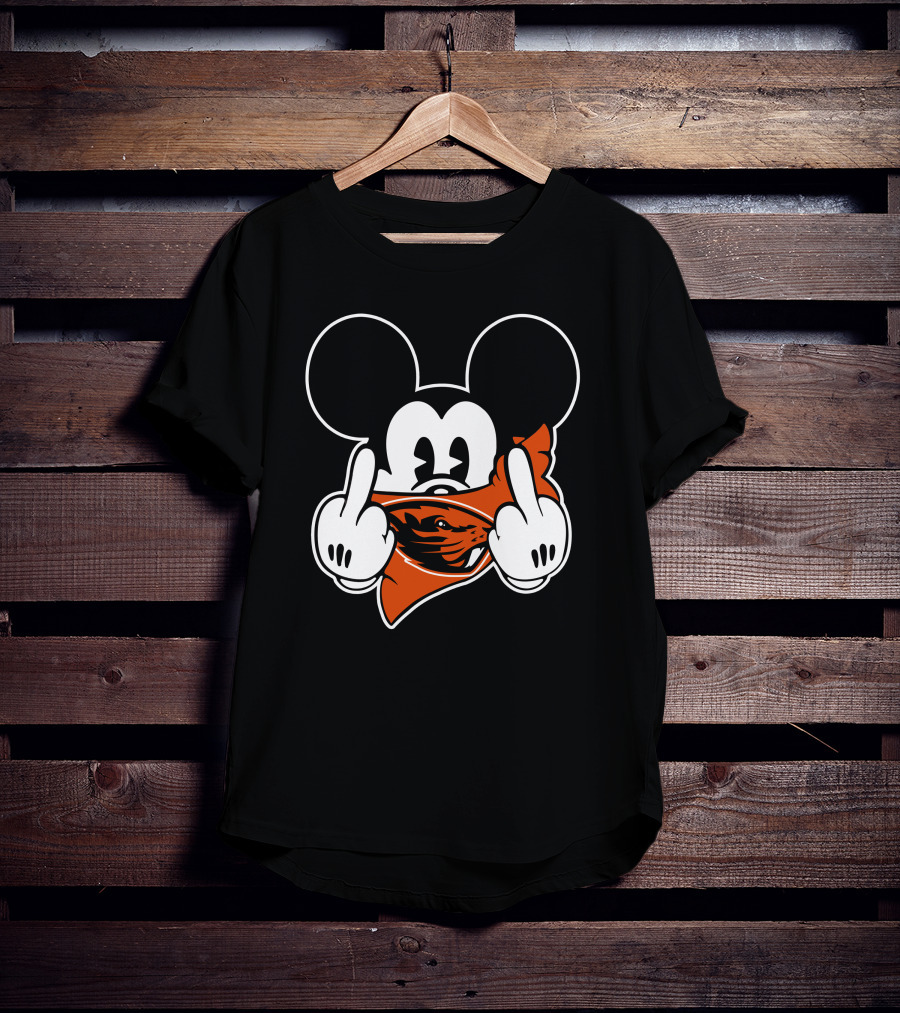 Oregon State Beavers Mickey Middle Finger T-Shirt