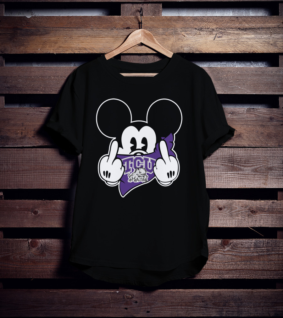 TCU Horned Frogs Mickey Logo With Gesture T-Shirt