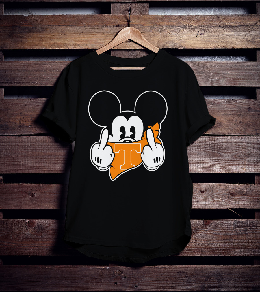 Tennessee Volunteers Mickey Mouse Middle Finger Gesture T-Shirt