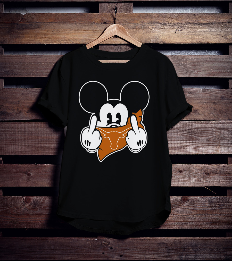 Mickey Mouse Texas Longhorns Bandana Gesture T-Shirt