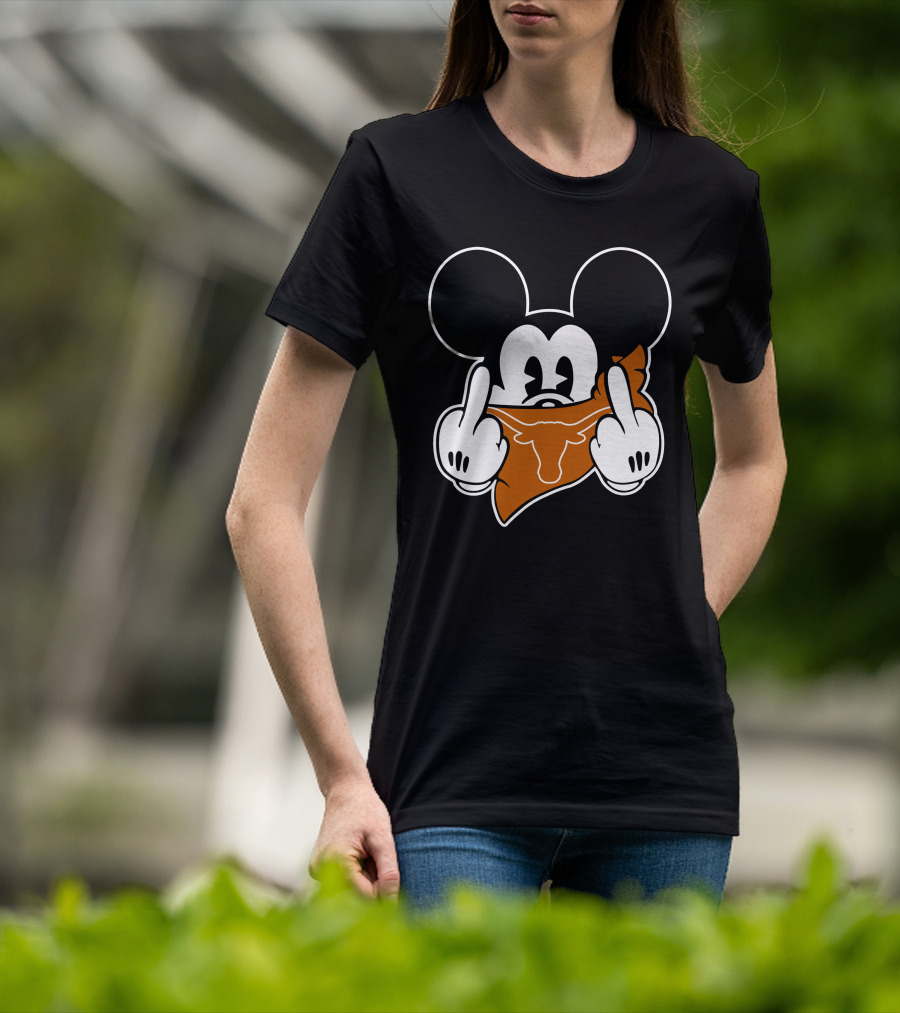 Mickey Mouse Texas Longhorns Bandana Gesture T-Shirt