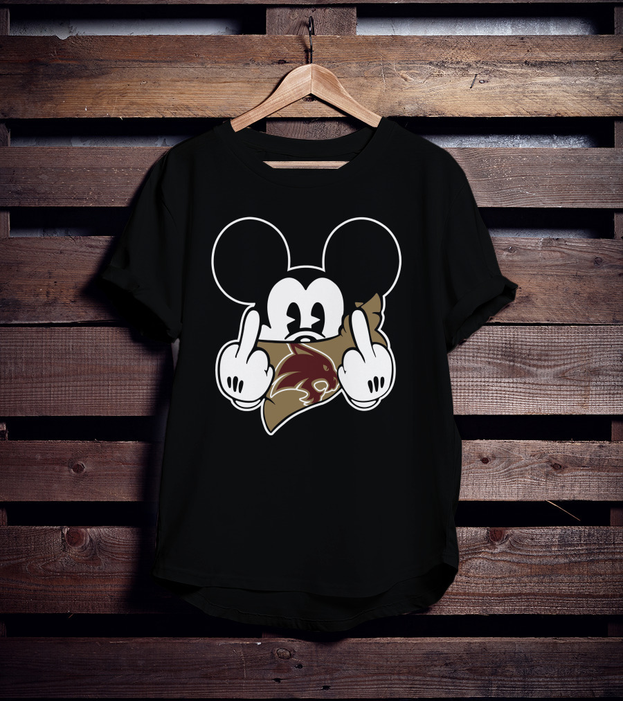 Texas State Bobcats Mickey Middle Finger T-Shirt