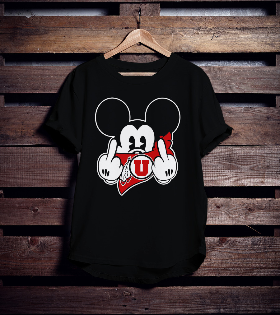 Utah Utes Red Bandana Mickey T-Shirt