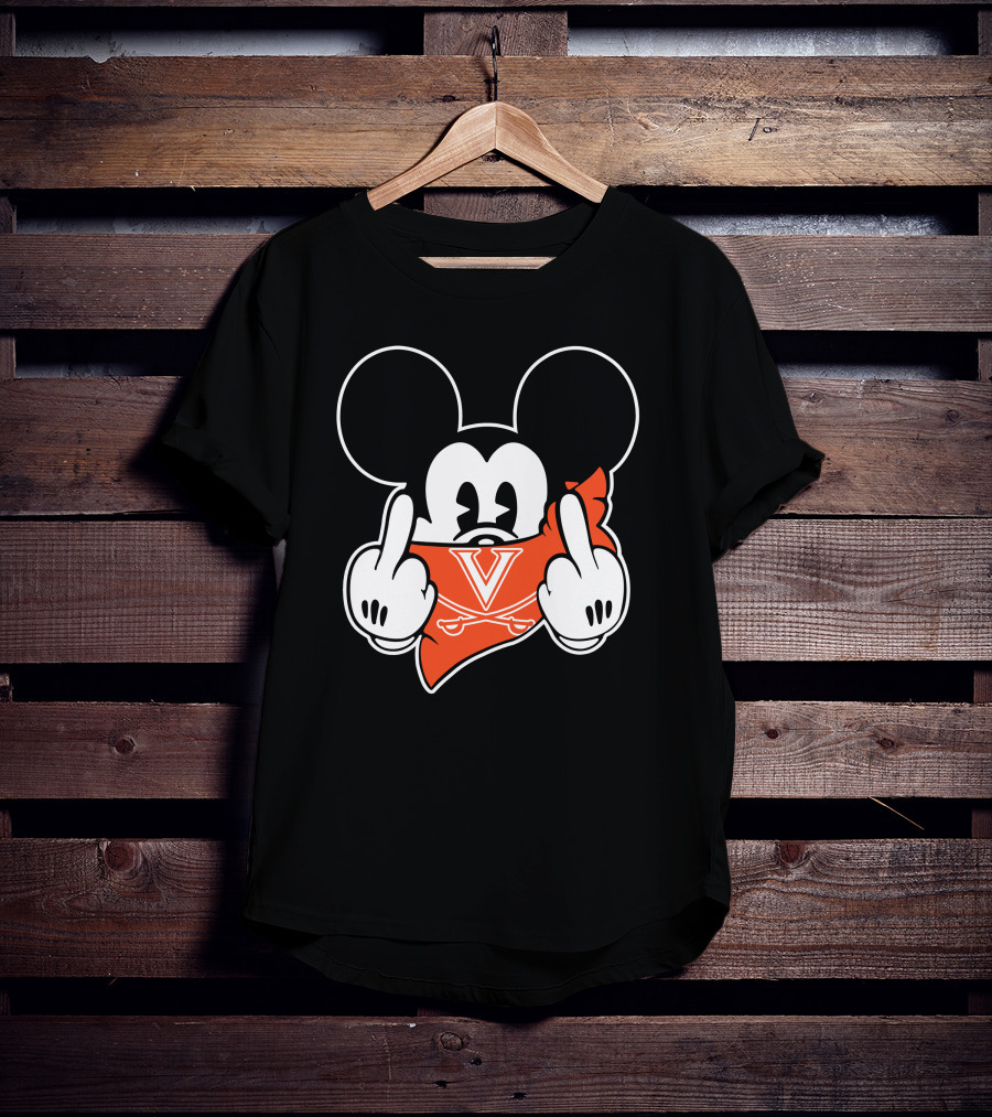 Virginia Cavaliers Mickey Mouse Middle Fingers T-Shirt