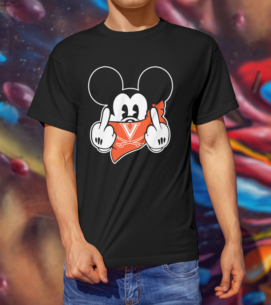 Virginia Cavaliers Mickey Mouse Middle Fingers T-Shirt