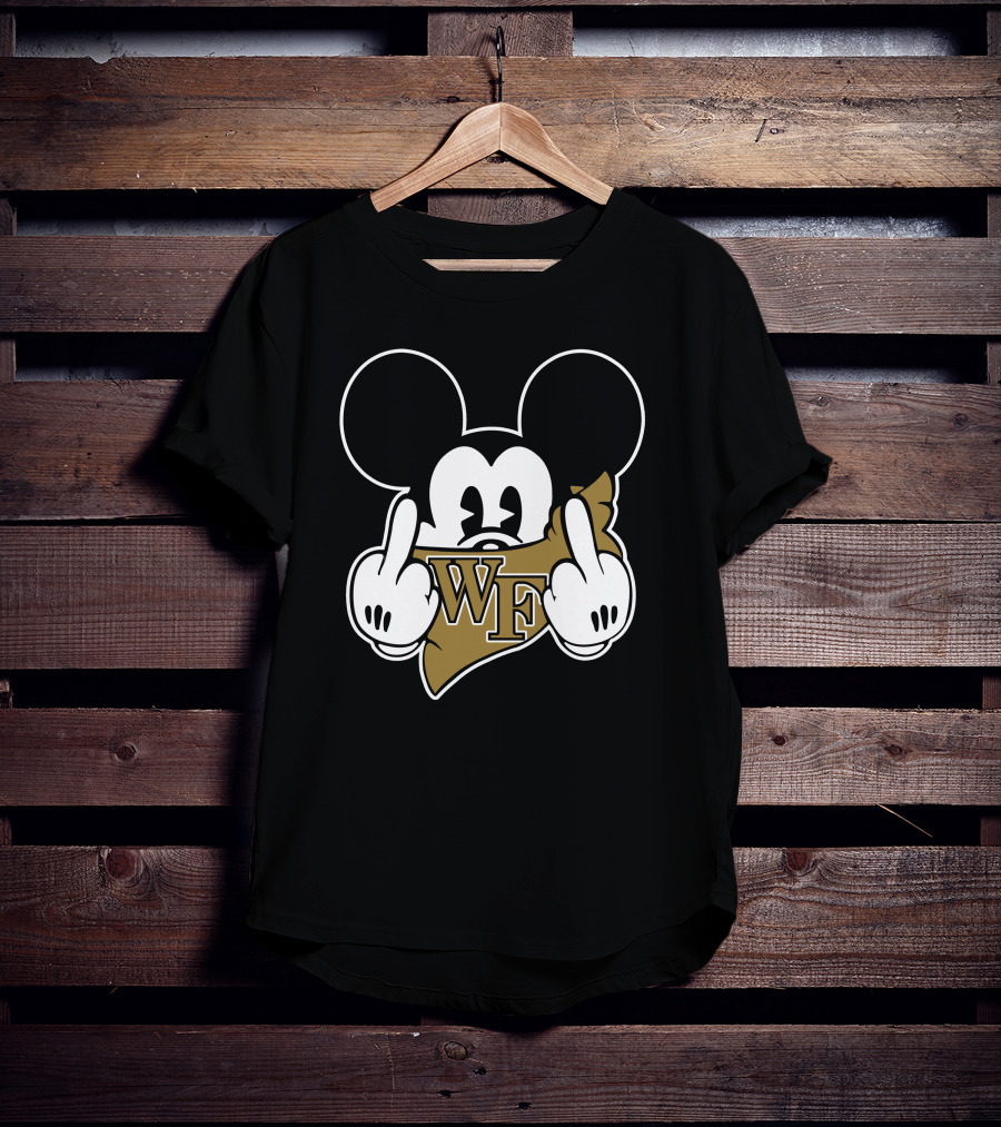 Wake Forest Demon Deacons Mickey WF Logo Gesture T-Shirt