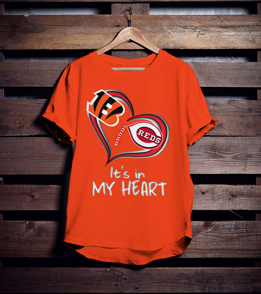 Bengals Reds It's In My Heart T-Shirt