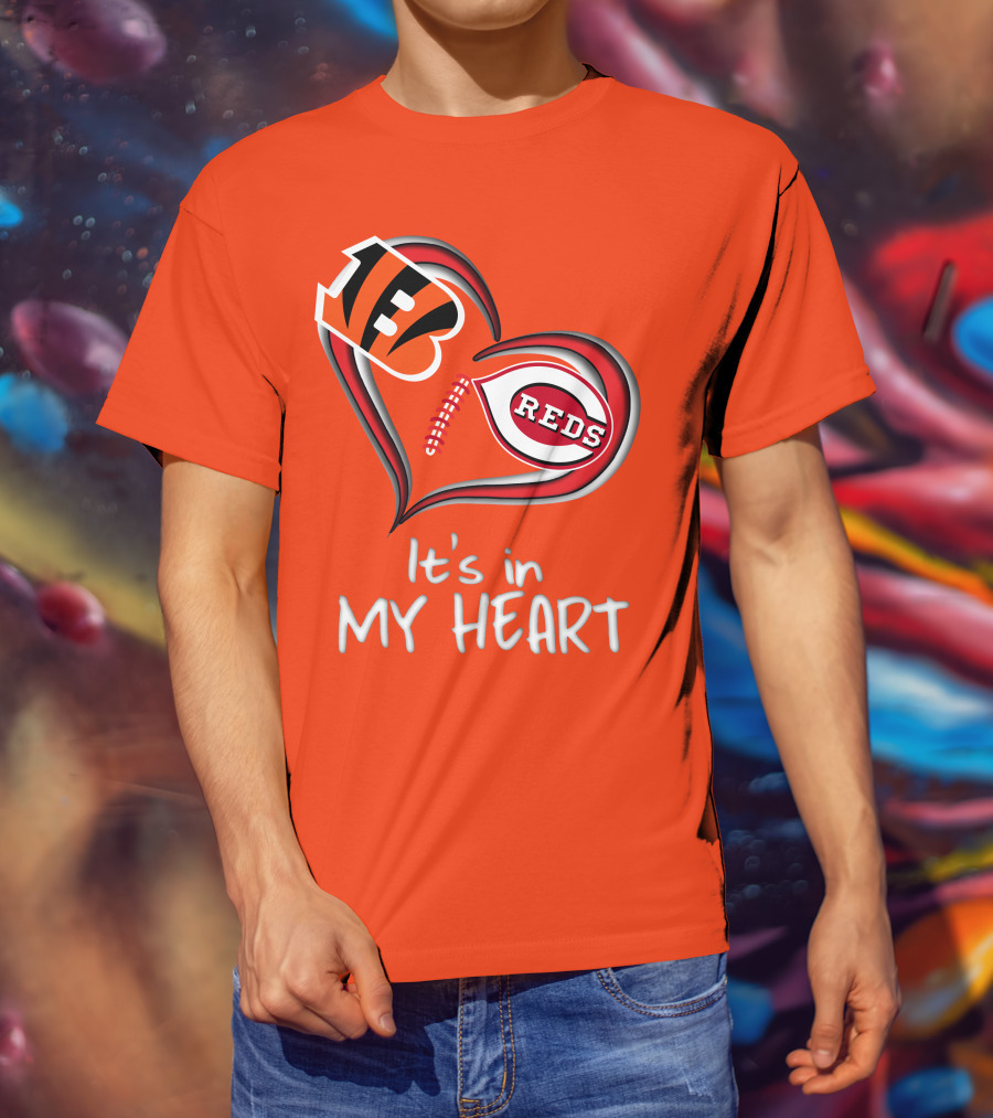 Bengals Reds It's In My Heart T-Shirt
